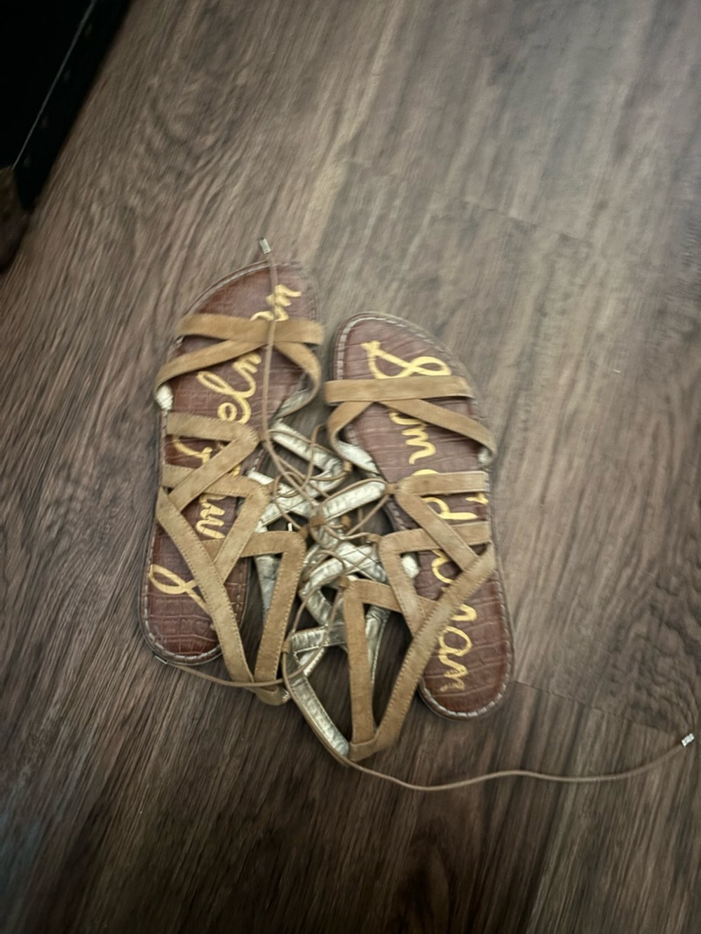 Sam Edelman Brown Strappy Neutral Leather Sandals